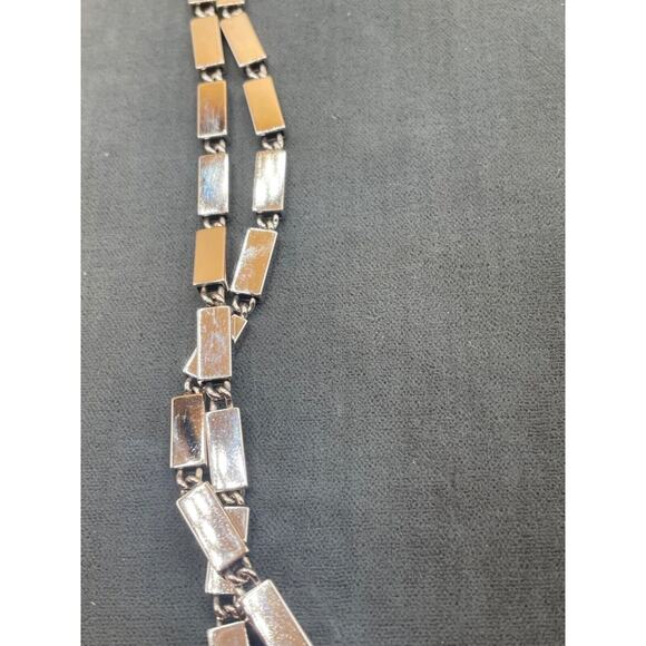 Vtg Monet Wrap Around Silver Tone Necklace 50in - Picture 3 of 4